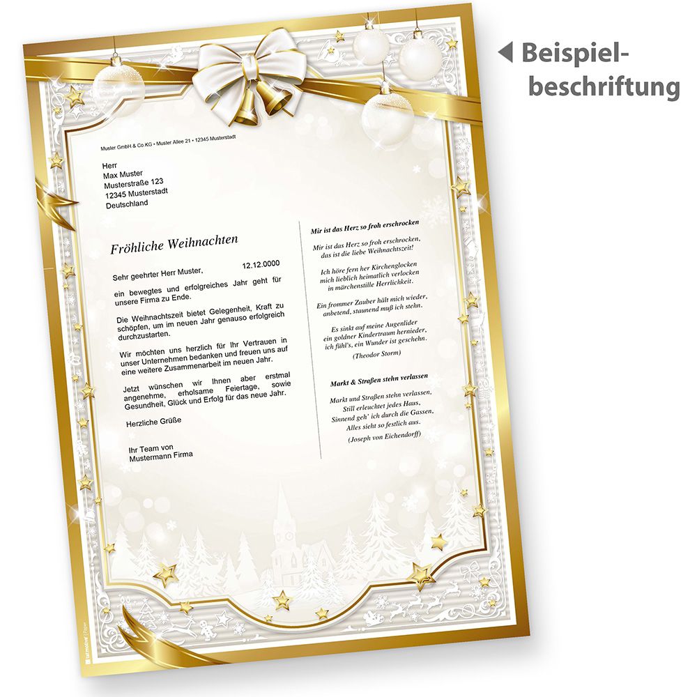 Papier Hefte Blocke Briefpapier Weihnachten Golden Royal 250 Blatt Geschaftlich Buro Schreibwaren Babyleu Com Br